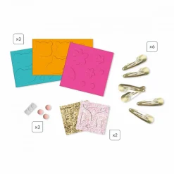 Janod 6 Barrette Con Animali Glitterati Fai-Da-Te
