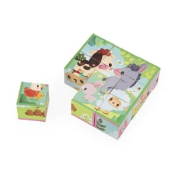 Janod 9 Cubi di animali della fattoria