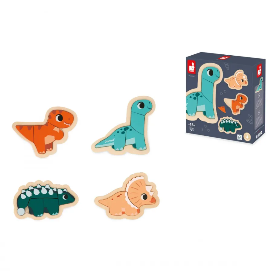 Janod Dino - 4 Puzzle Evolutivi Dino
