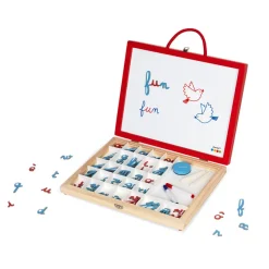 Janod Essentiel - Valigetta con lettere in corsivo 4 in 1