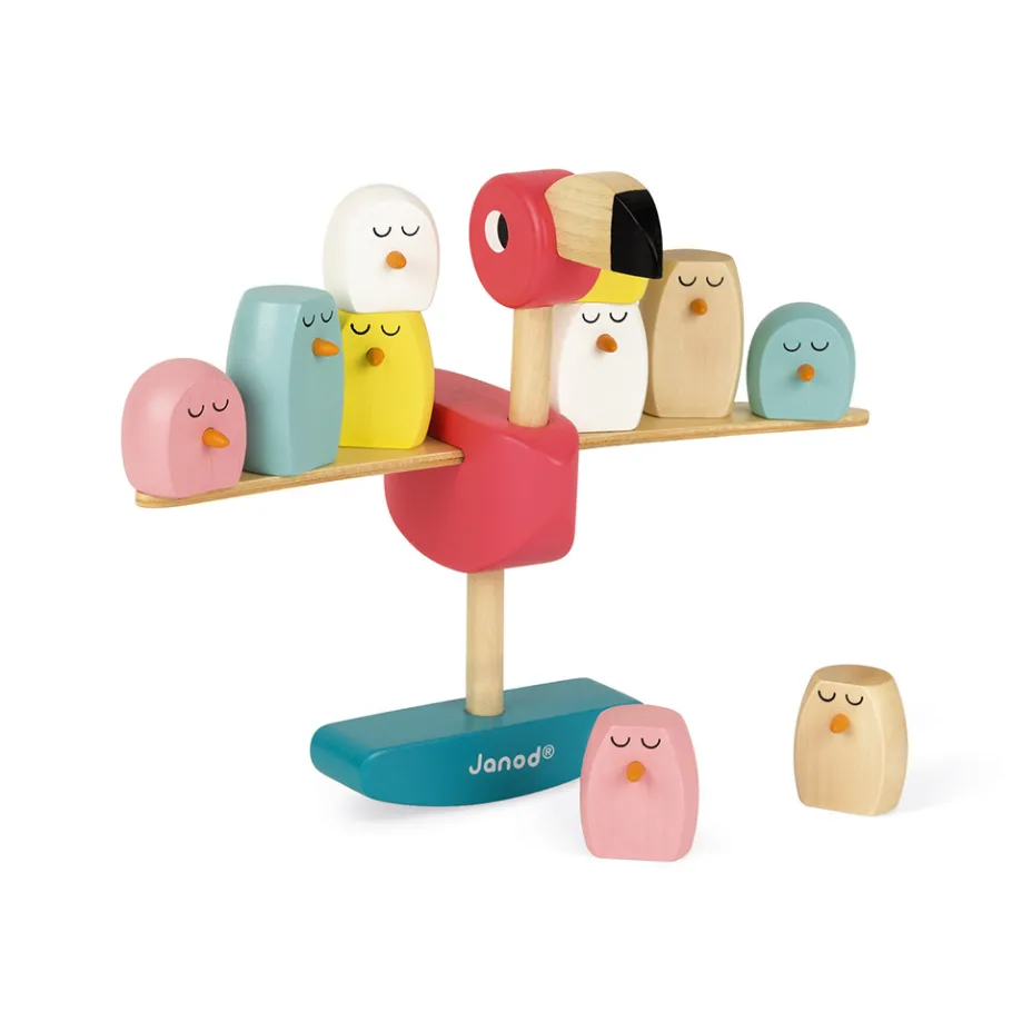 Janod Gioco di Equilibrio Fenicottero Rosa Zigolos (legno)
