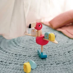 Janod Gioco di Equilibrio Fenicottero Rosa Zigolos (legno)