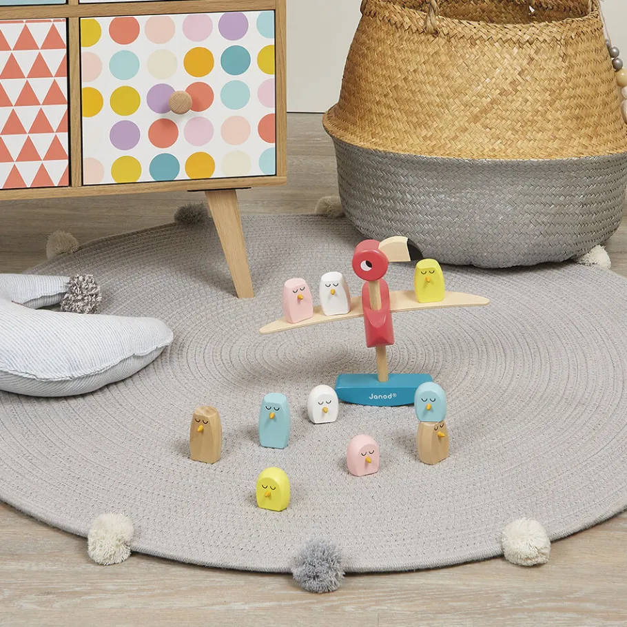 Janod Gioco di Equilibrio Fenicottero Rosa Zigolos (legno)
