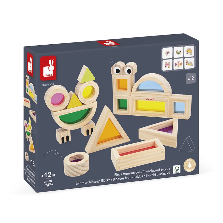 Janod Gioco sensoriale - Blocchi traslucidi