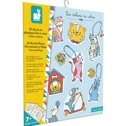 Janod Kit creativo - 10 decorazioni di plastica per cani e gatti pazzi da creare
