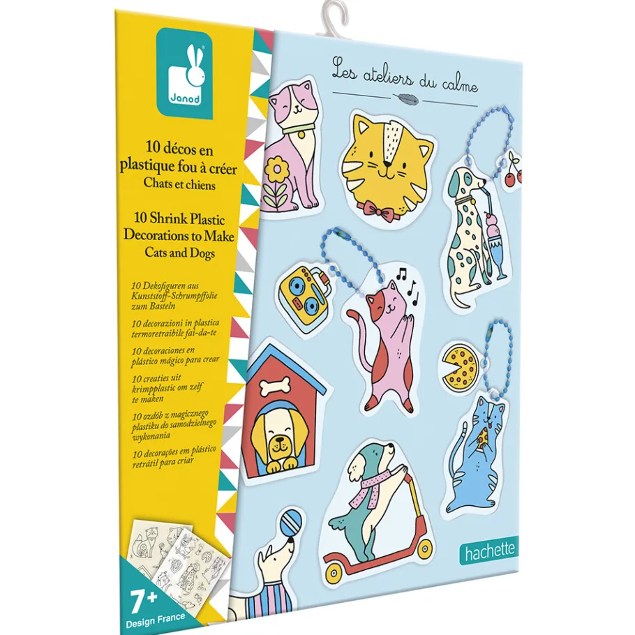 Janod Kit creativo - 10 decorazioni di plastica per cani e gatti pazzi da creare