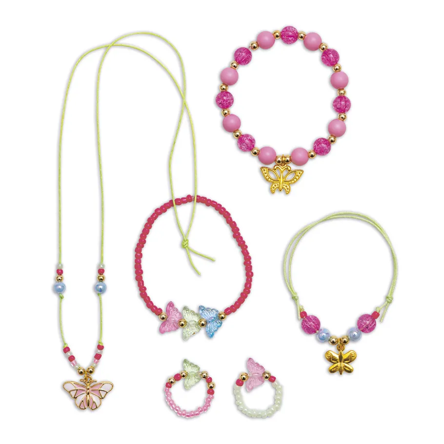 Janod Kit creativo - 6 graziosi gioielli a forma di farfalla Magic Fairies
