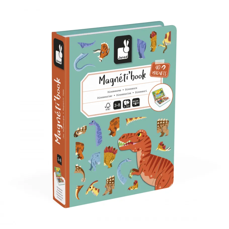 Janod Magnéti'Book Dinosauri, 40 magneti