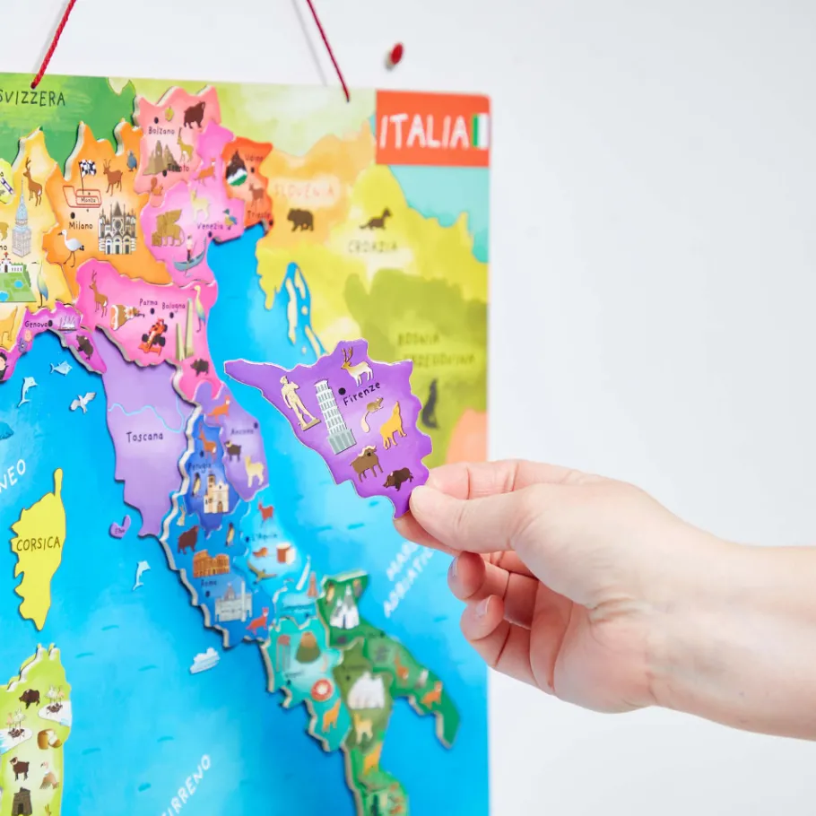 Janod Mappa d'Italia Magnetica 20 pezzi (legno)