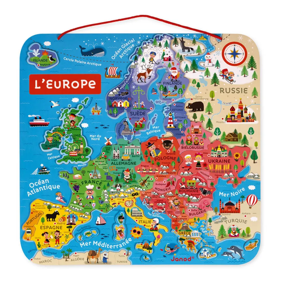 Janod Mappa Magnetica Dell'Europa in francese - Solo in francese