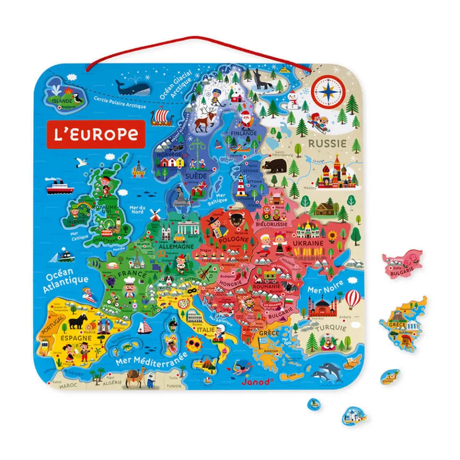 Janod Mappa Magnetica Dell'Europa in francese - Solo in francese