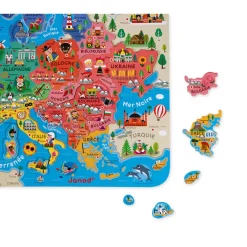 Janod Mappa Magnetica Dell'Europa in francese - Solo in francese