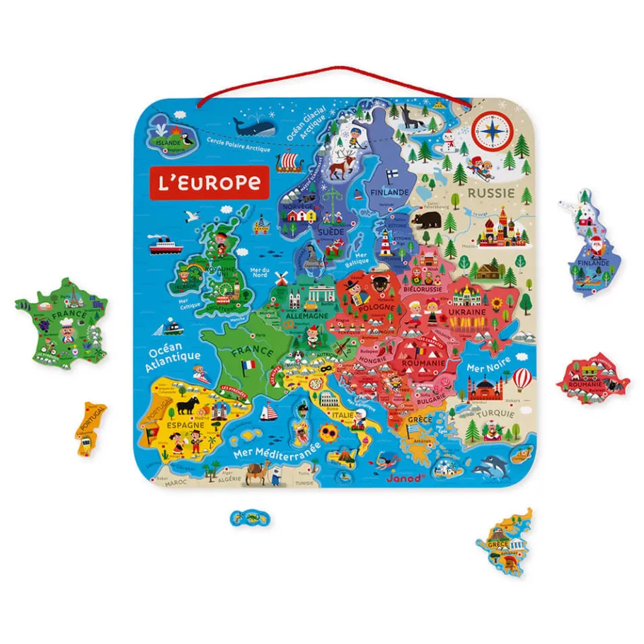 Janod Mappa Magnetica Dell'Europa in francese - Solo in francese