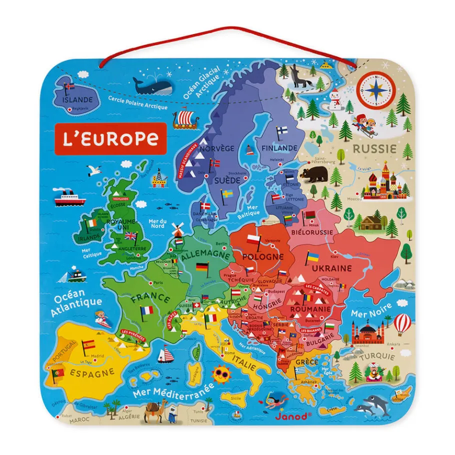 Janod Mappa Magnetica Dell'Europa in francese - Solo in francese