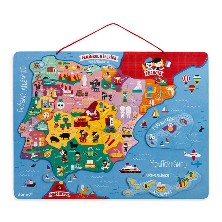 Janod Mappa Penisola Iberica Magnetica 50 pezzi (legno)