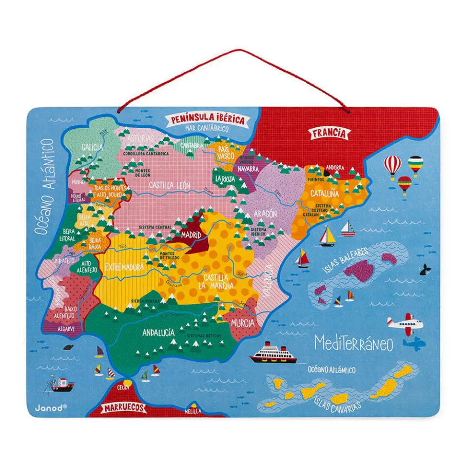 Janod Mappa Penisola Iberica Magnetica 50 pezzi (legno)