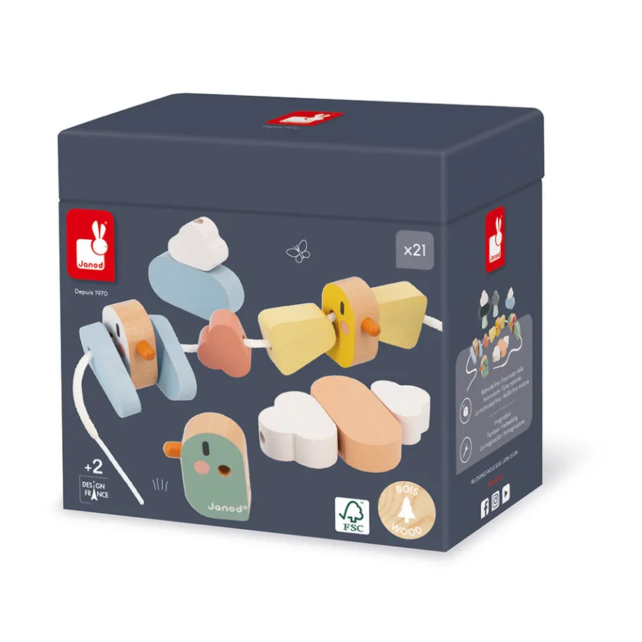 Janod Perline da infilare con uccellini Sweet Cocoon