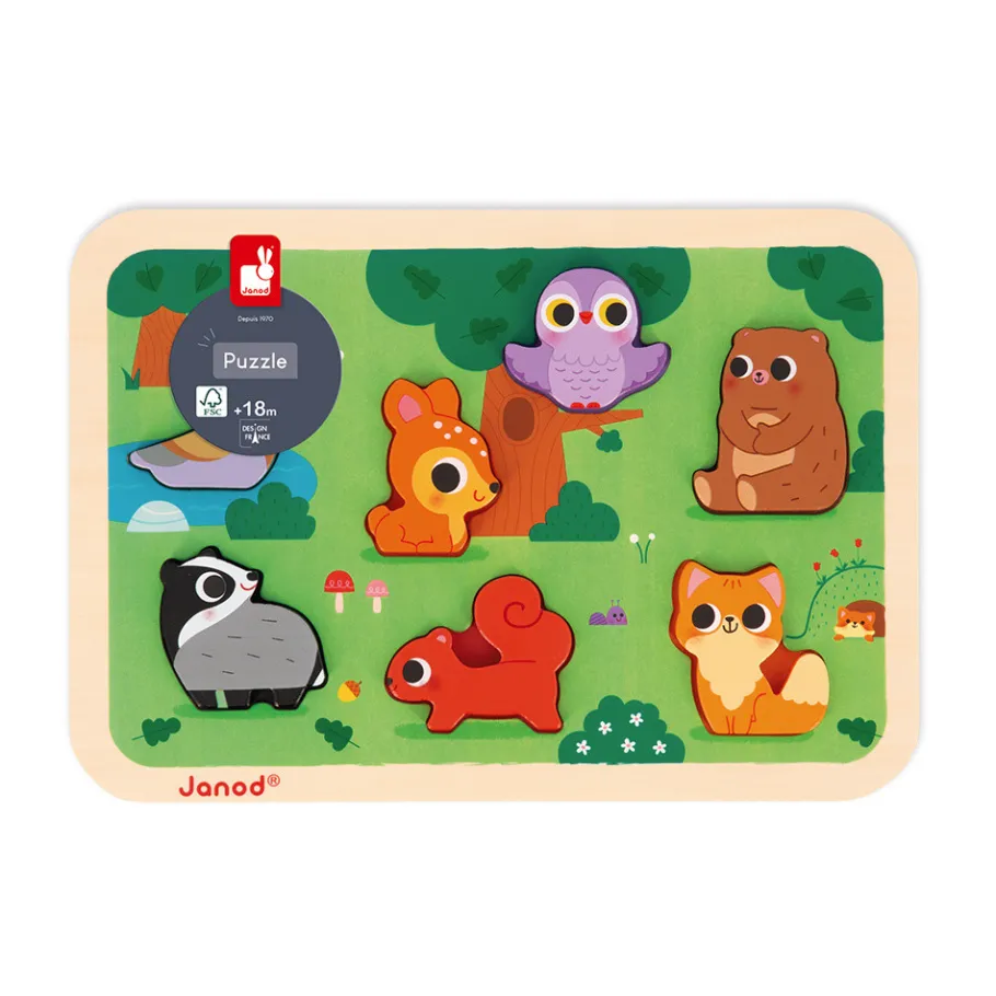 Janod Puzzle Chunky della foresta 7 pezzi