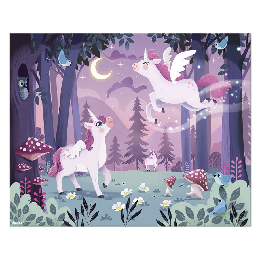 Janod Puzzle di 54 pezzi di unicorno