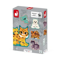 Janod Puzzle evolutivi Animali 2-3-4-5-6 pezzi - In collaborazione con il WWF®