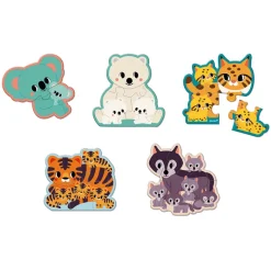 Janod Puzzle evolutivi Animali 2-3-4-5-6 pezzi - In collaborazione con il WWF®