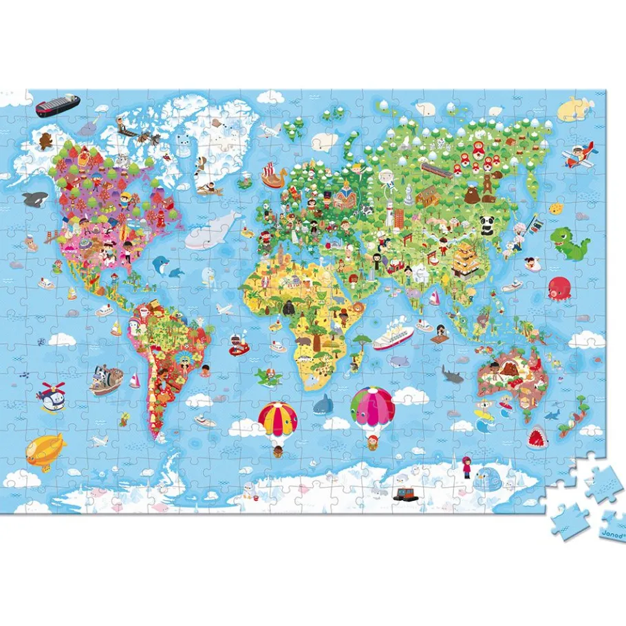 Janod Puzzle Gigante del Mondo 300 pezzi