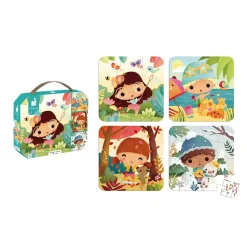 Janod Puzzle in evoluzione di 4 stagioni - 4 puzzle
