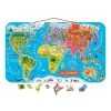 Janod Puzzle Magnetico del Mondo Versione Italiana 92 pezzi (legno)