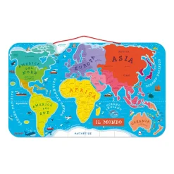 Janod Puzzle Magnetico del Mondo Versione Italiana 92 pezzi (legno)