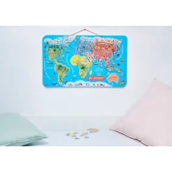 Janod Puzzle Magnetico del Mondo Versione Spagnola 92 pezzi (legno)