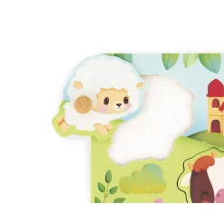 Janod Puzzle tattile di 5 pezzi della fattoria