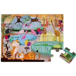 Janod Puzzle Tattile una Giornata Allo Zoo 20 pezzi