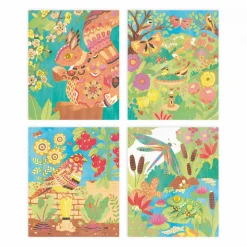 Janod Quadretti Dorati Pittura Ad Acquerello Giardino