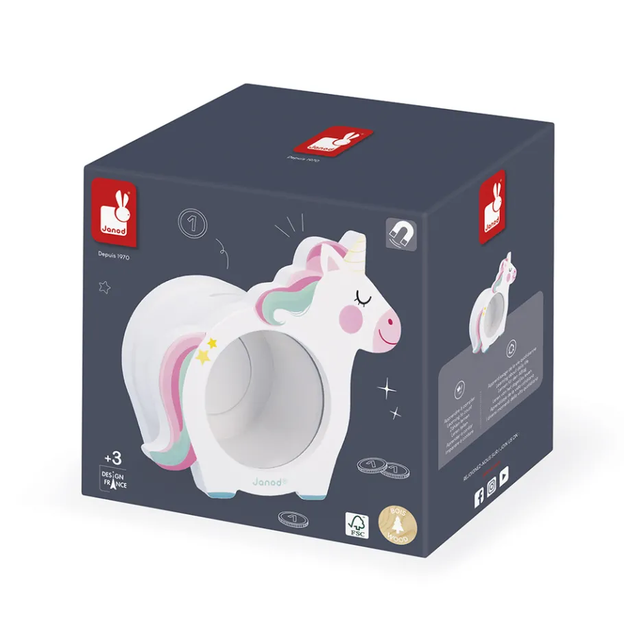 Janod Salvadanaio Unicorno in legno