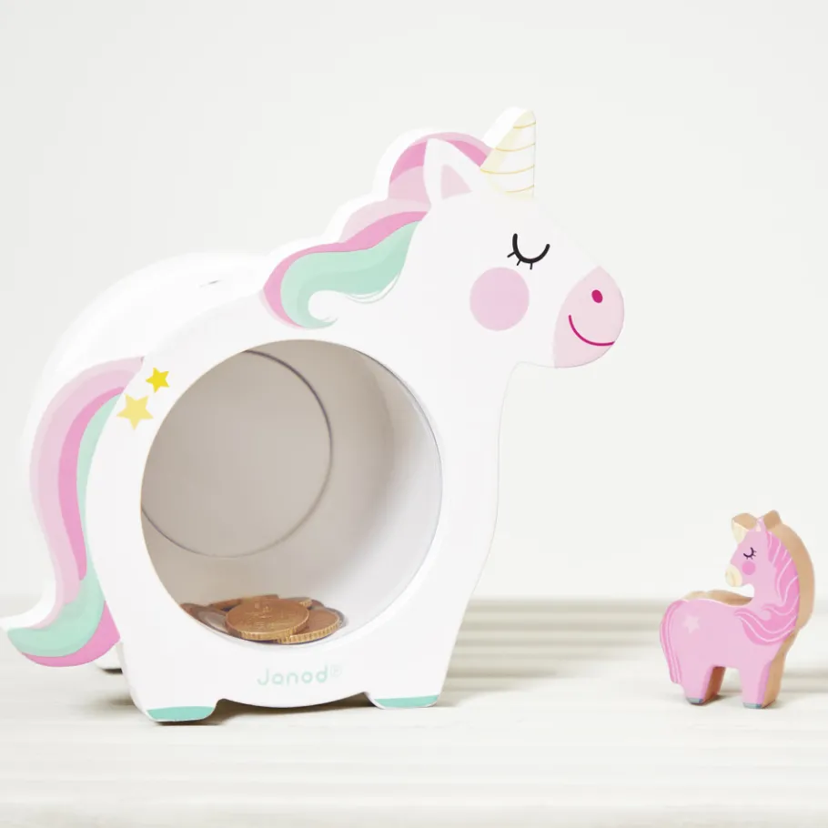 Janod Salvadanaio Unicorno in legno