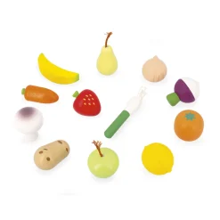 Janod Set di 12 frutta e verdura Filet Nonna Sole