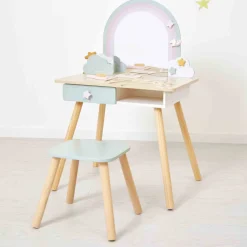 Janod Tavola da toeletta e accessori in legno con unicorno